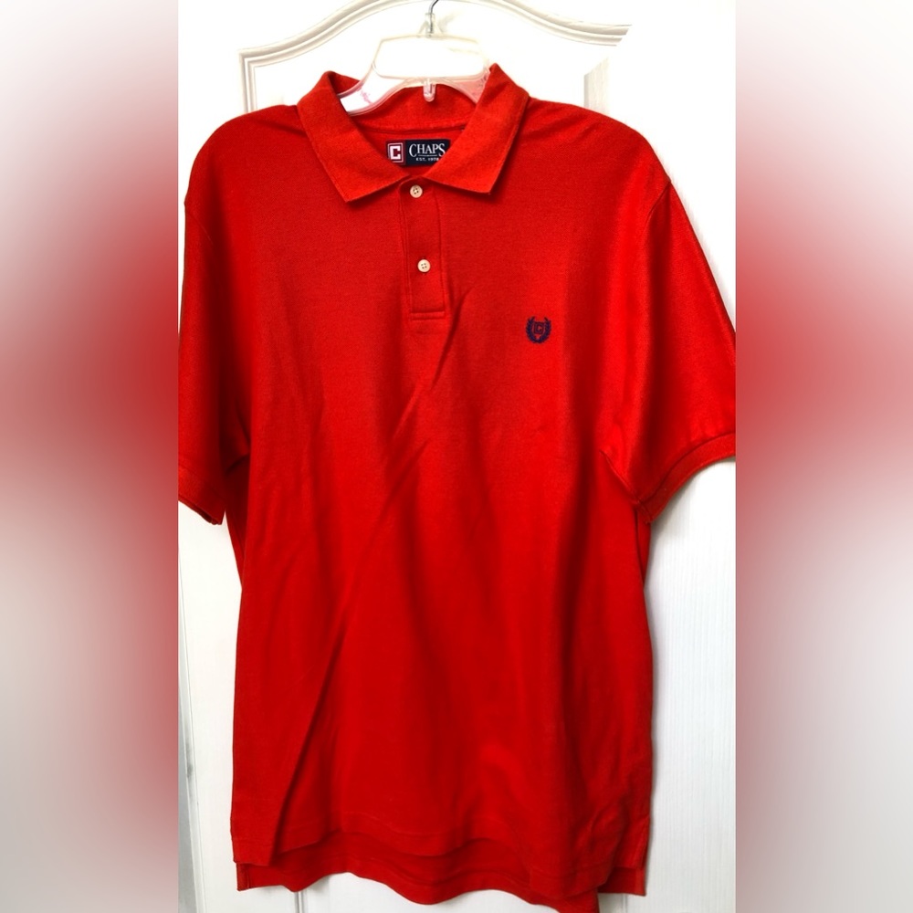 NEW with Tags! Chaps Mens Dark Orange Polo Shirt-Size Large